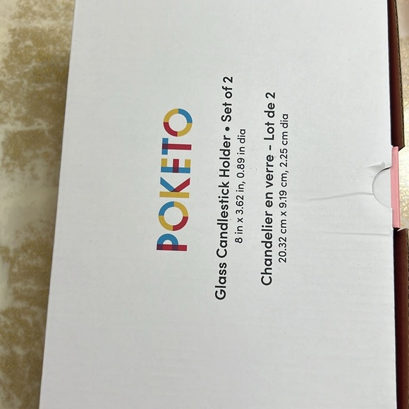 Poketo glass candlestick holders set of 2 - Picture 2 of 3